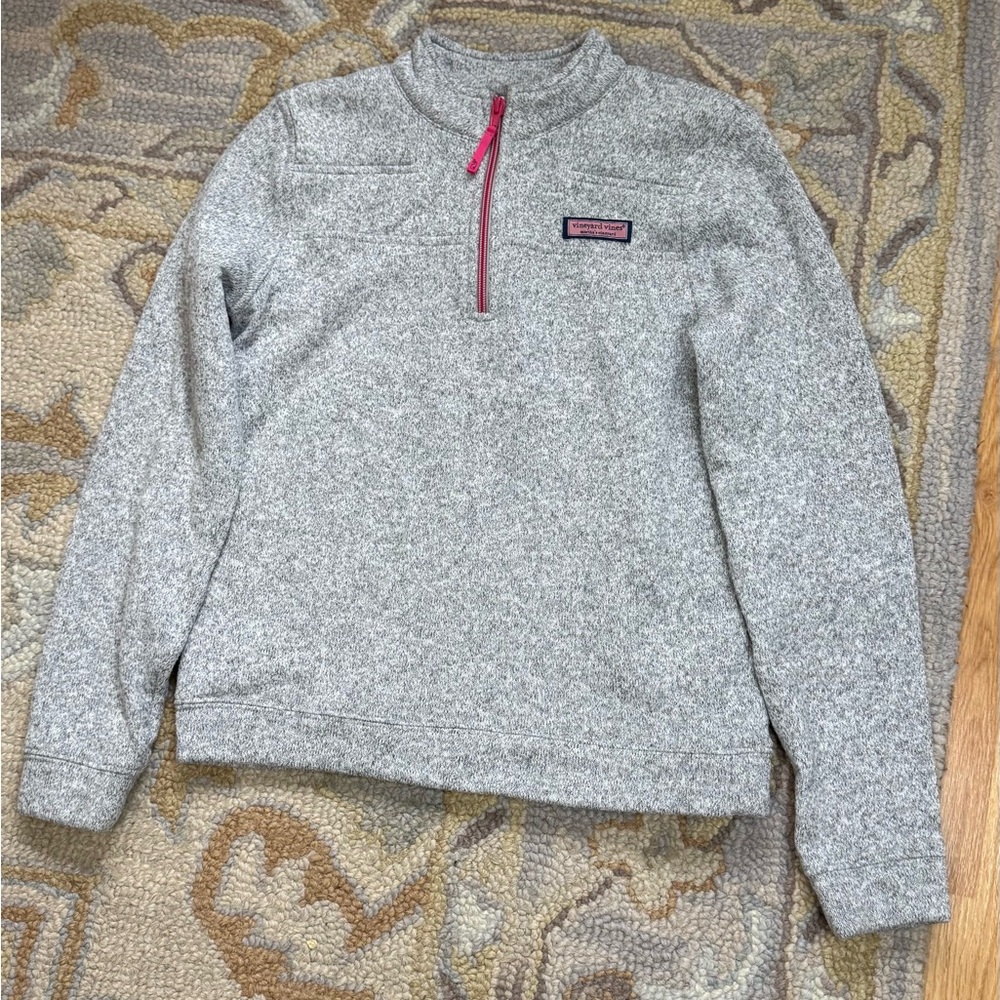 Vineyard Vines Heather Gray Fleece Pullover size 14